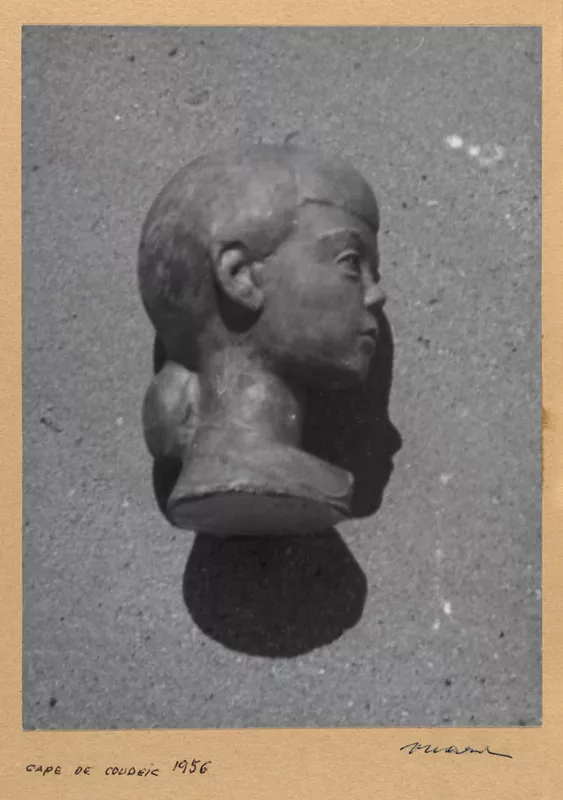 Voitre Marek, Australia, 1919 - 1999, Olga [profile view], 1956, Cape du Couedic, Kangaroo Island, South Australia, gelatin-silver photograph on brown card, 20.5 x 15.0cm (sheet); Gift of the Marek and Sankey families through the Art Gallery of South Australia Foundation 2020, Art Gallery of South Australia, Adelaide, © Estate of Voitre Marek.