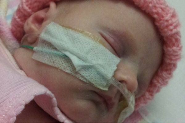 Annabelle undergoes tests at Rockhampton Base Hospital at only 11 days old. 