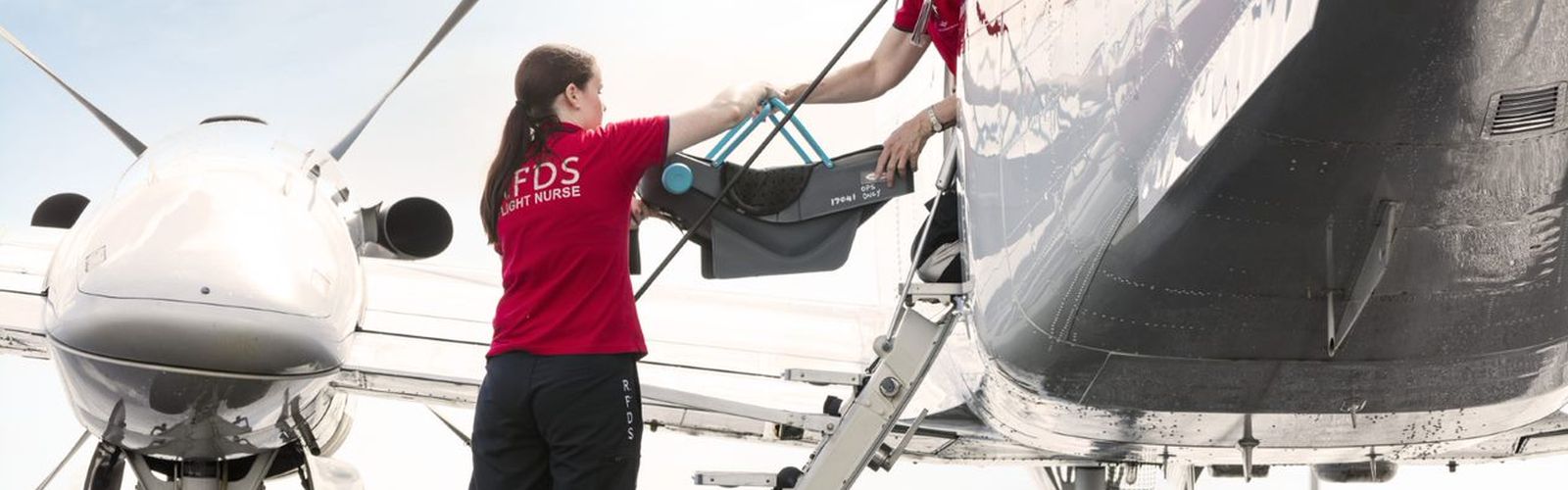 Baby Zac onboard an RFDS aircraft