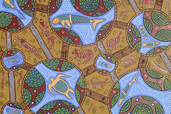 Wudarabin Snider's winning entry in an Indigenous Creative Art Competition staged by the Royal Flying Doctor Service (Queensland Section).