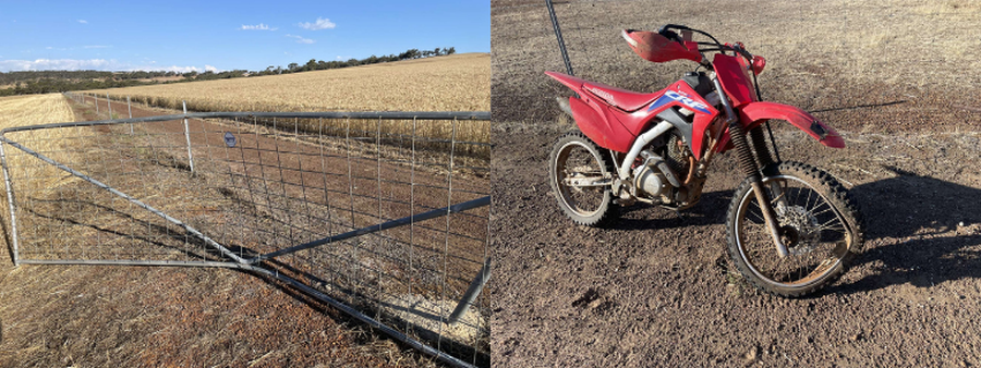 Gus' bike and gate after the accident 