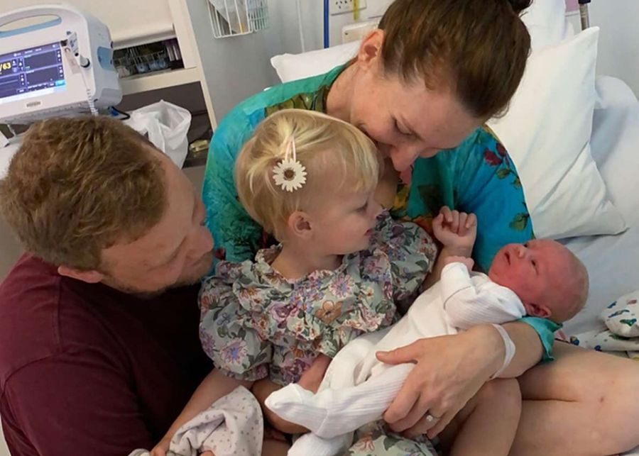 RFDS (Queensland Section) flight nurses Hayden and Tara with their daughters