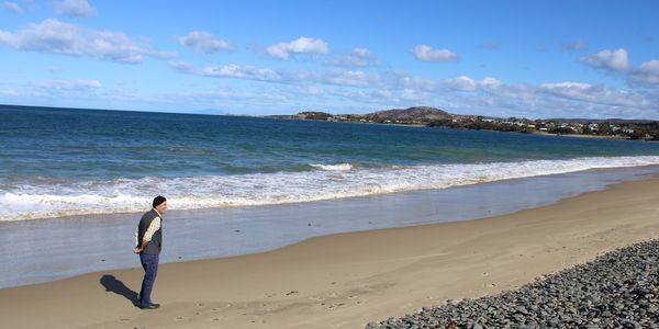 Neville on the beach at Swansea