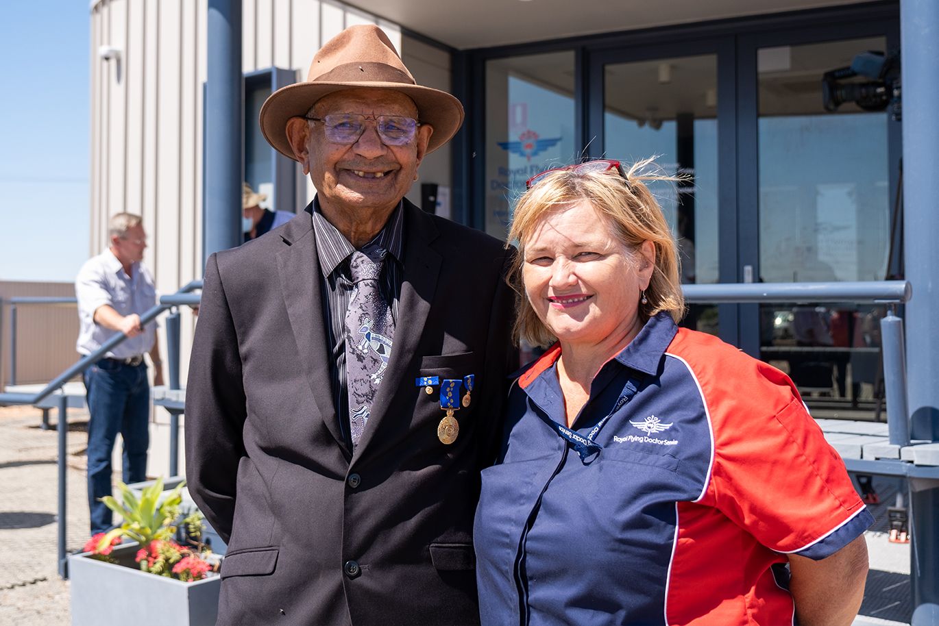 Reginald Dodd OAM and RFDS Health Services Assistant Robyn Rooney