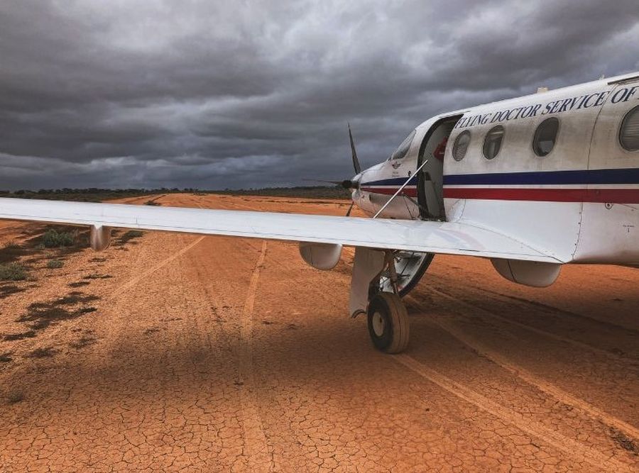 PC-12 on a dirt strip