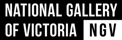A logo featuring the words National Gallery of Victoria