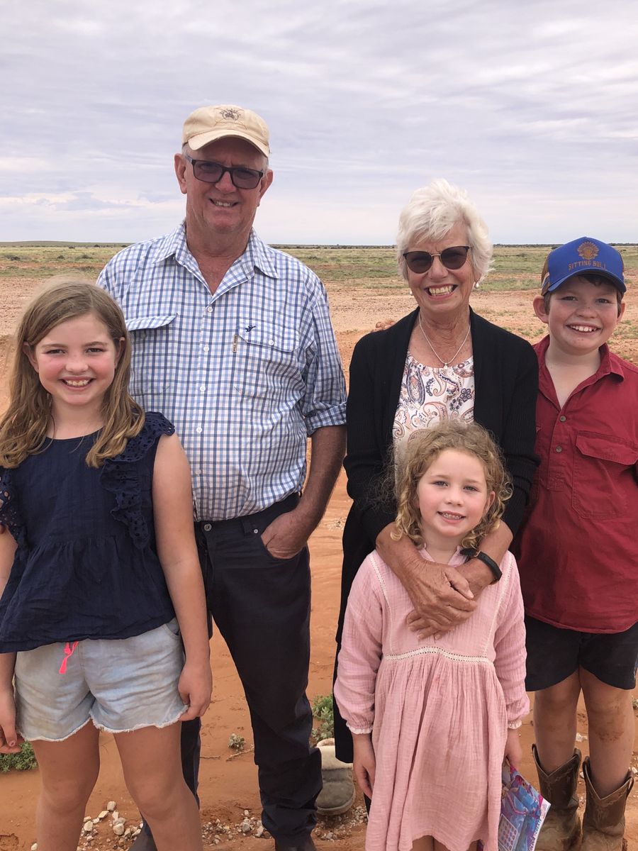 Ruth, her husband and their grandchildren