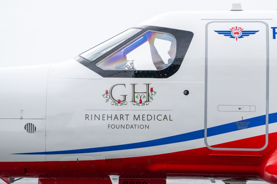 Mrs Gina Rinehart AO funds RFDS WA's new PC-12 PRO aircraft.