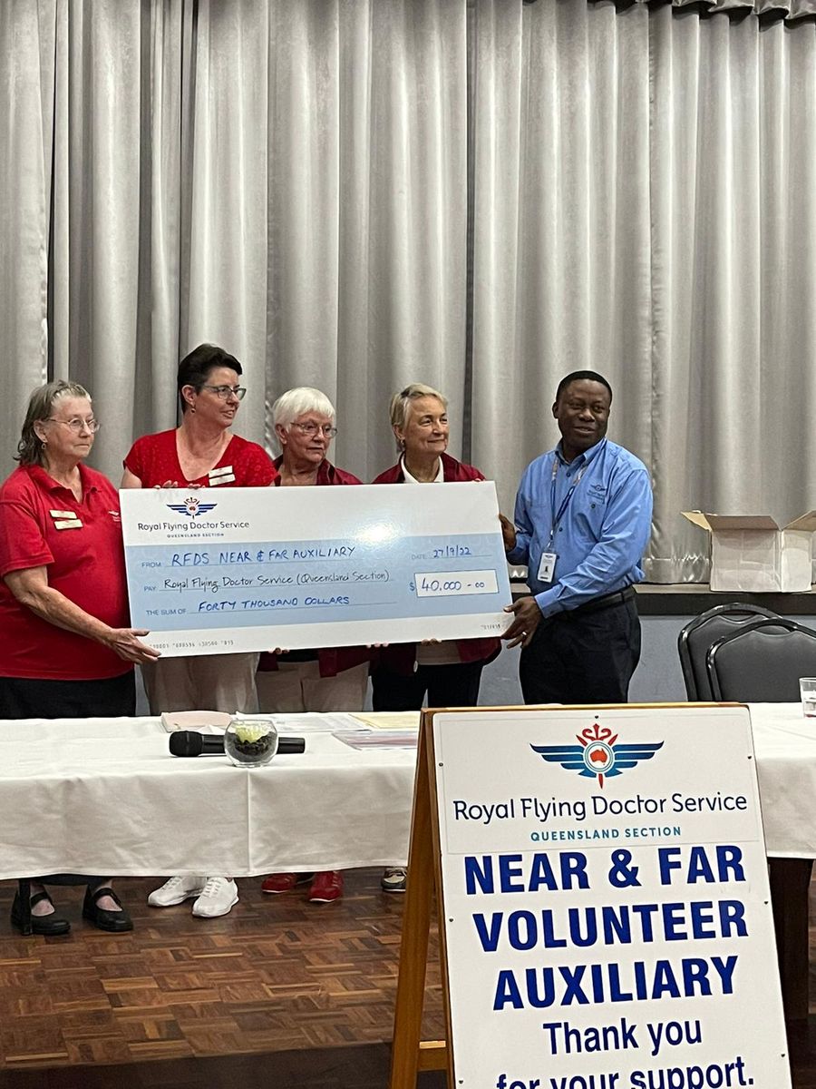 RFDS near and far auxiliary accepting a $40,000 cheque