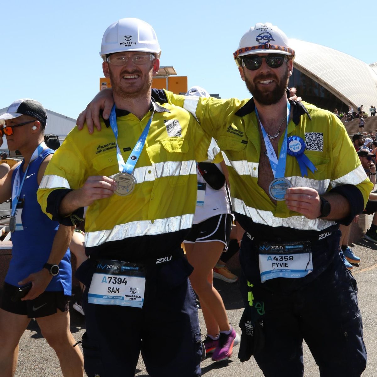 Chris after completing a previous Sydney Marathon