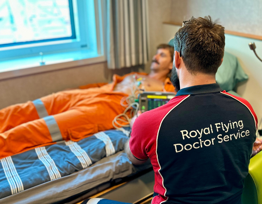 Paramedic with patient