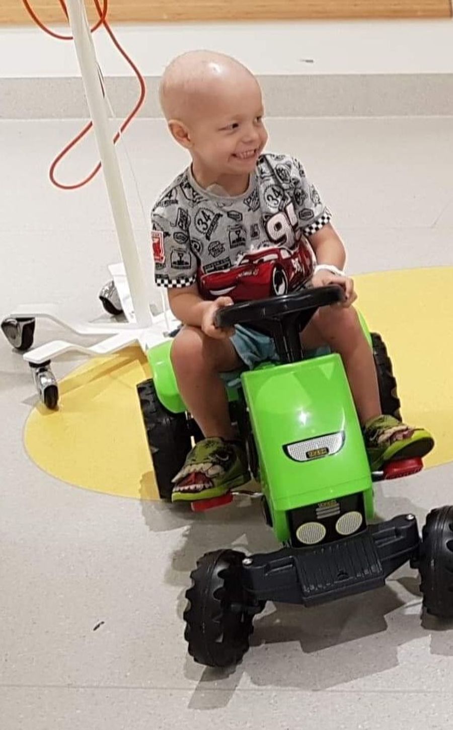 Aydan in hospital during his treatment