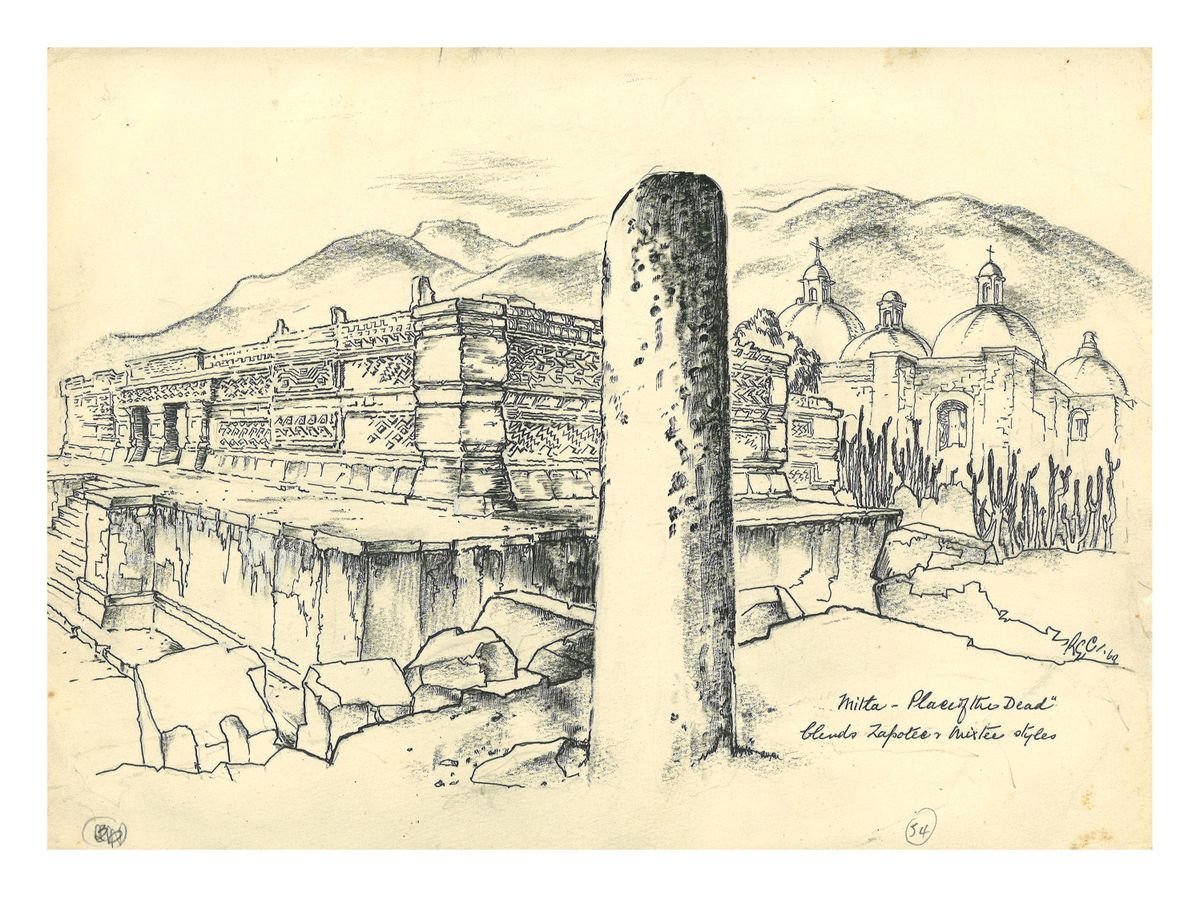 Image of Mitla, place of the dead - blends Zapotec and Mixtec styles