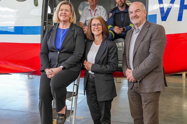RFDS Tasmania CEO Nicole Henty at contract announcement