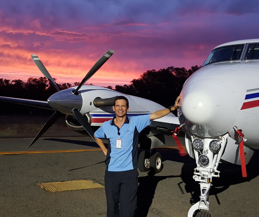 Charles in front of aircraft