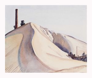 Image of Conveyor, chimney and water tower