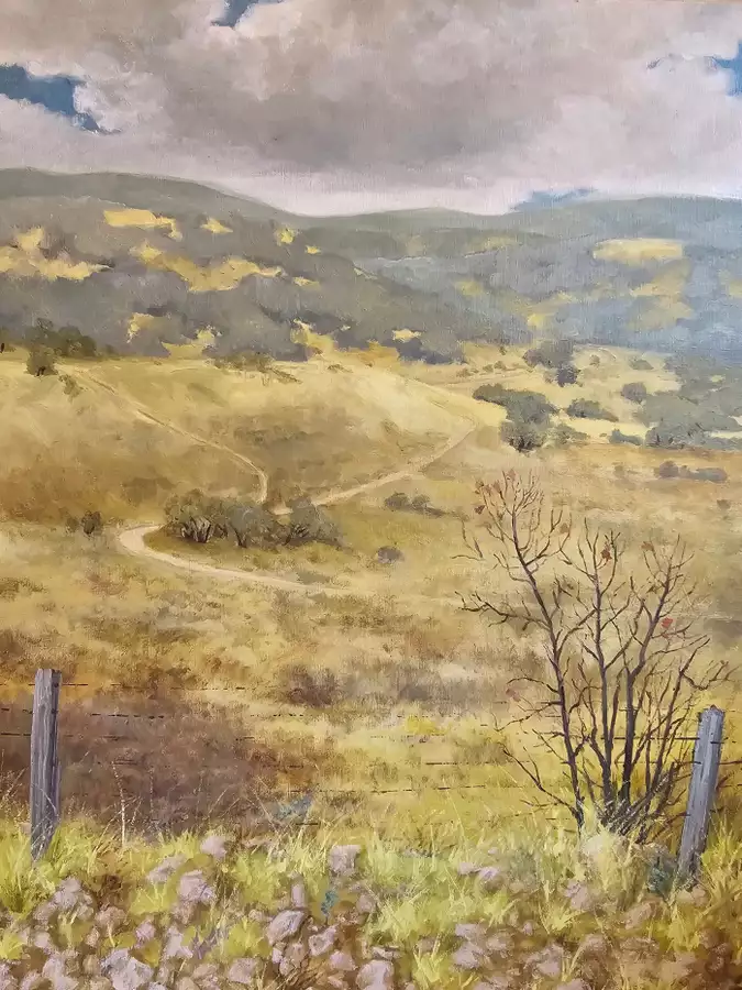 An oil painting of a landscape
