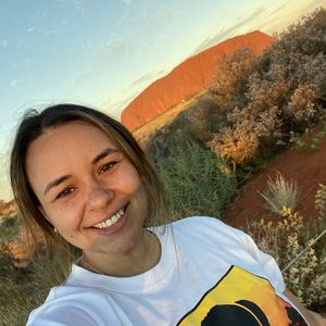 Dakota selfie with Uluru