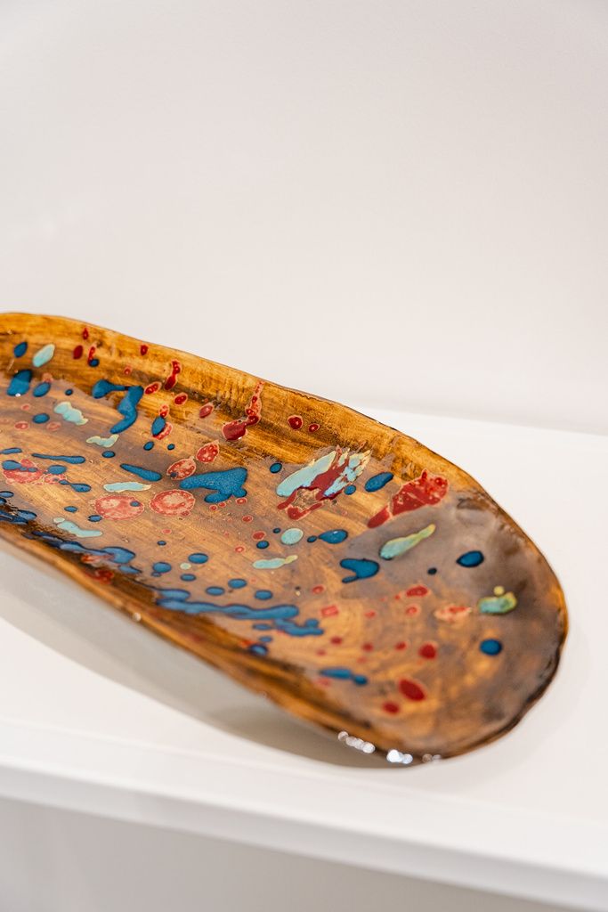 Euphemia Bostock, ceramic coolamon (detail), on display at Australian Design Centre 2023, photo by Amy Piddington