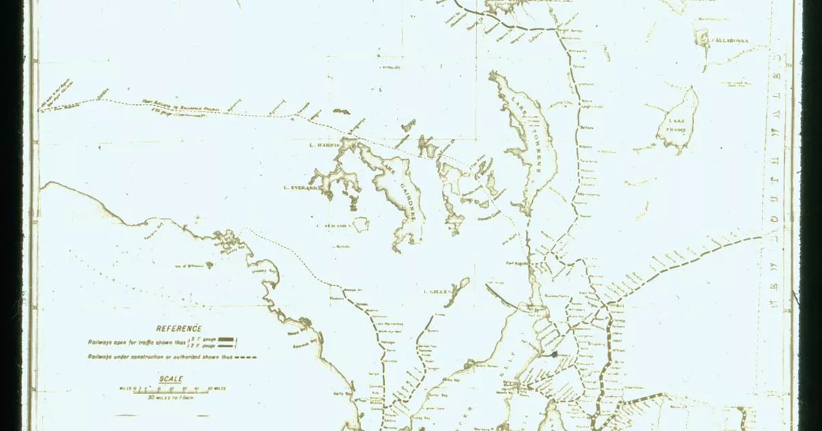 Map portraying South Australian Railways - AGSA Collection