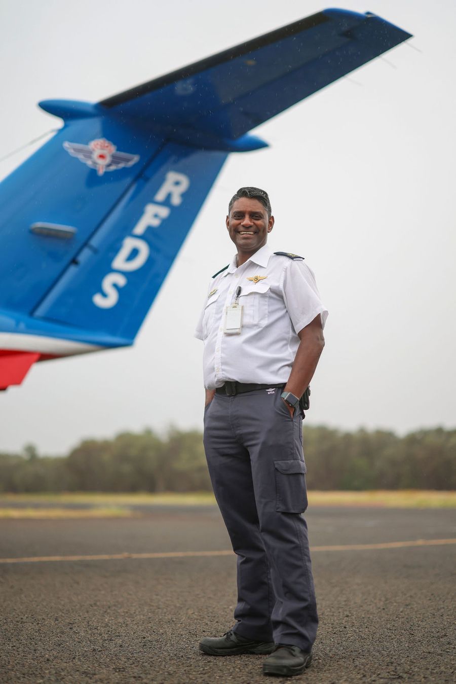 pilot in front of aircraft