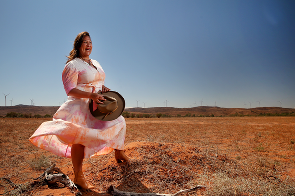 People dancing in the outback