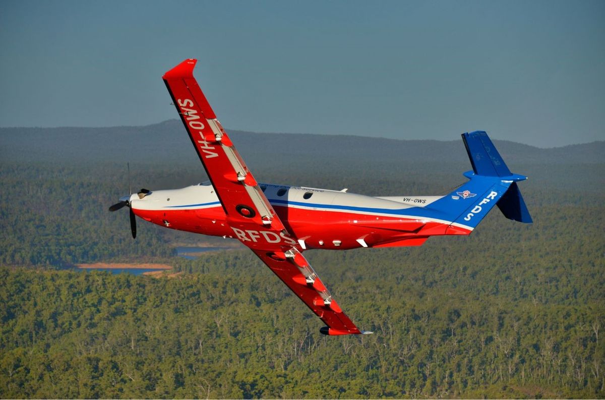 PC-12 banking over the bush