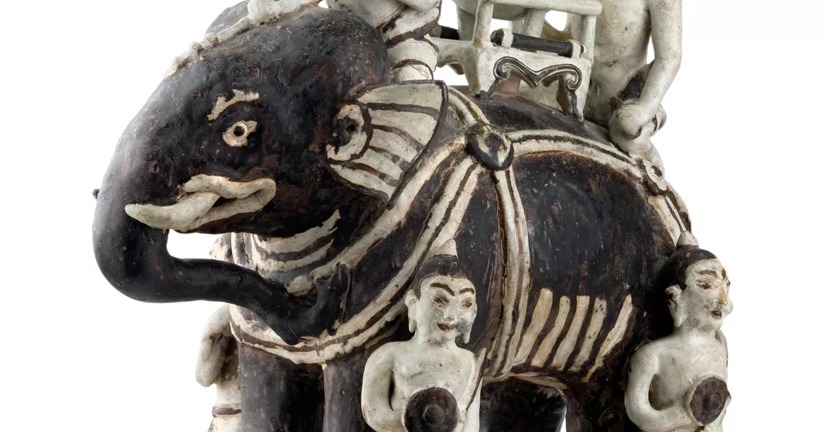 War elephant, riders and soldiers - AGSA Collection