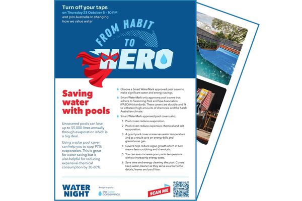 Thumbnail for the Water Night 2025 Resource - Saving Water with Pools Factsheet