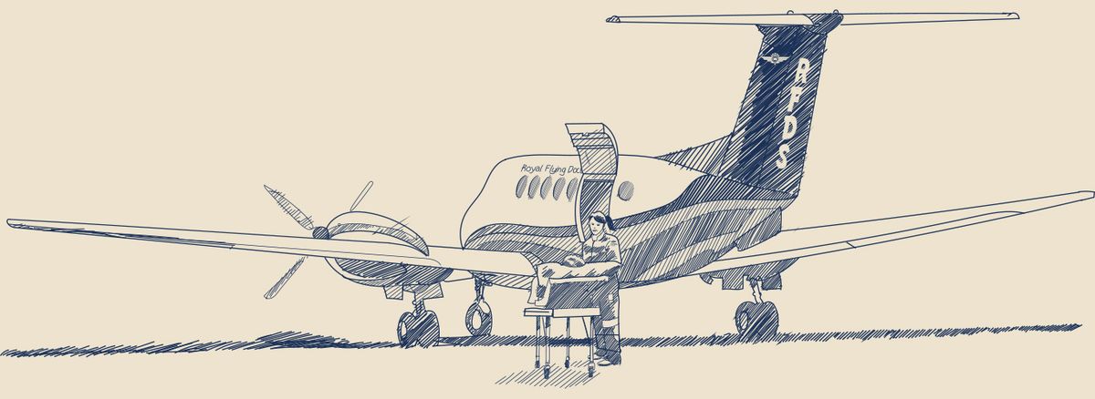 Line drawing of an RFDS plane