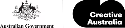 A logo with the words Australian Government | Creative Australia