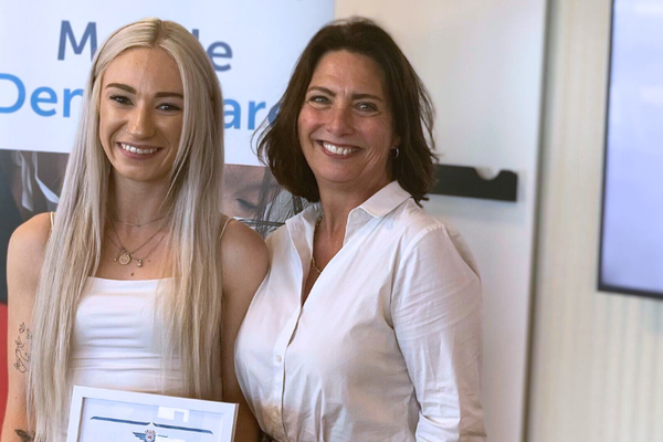 Danielle Symons and RFDS TAS board chair Caroline Wells.