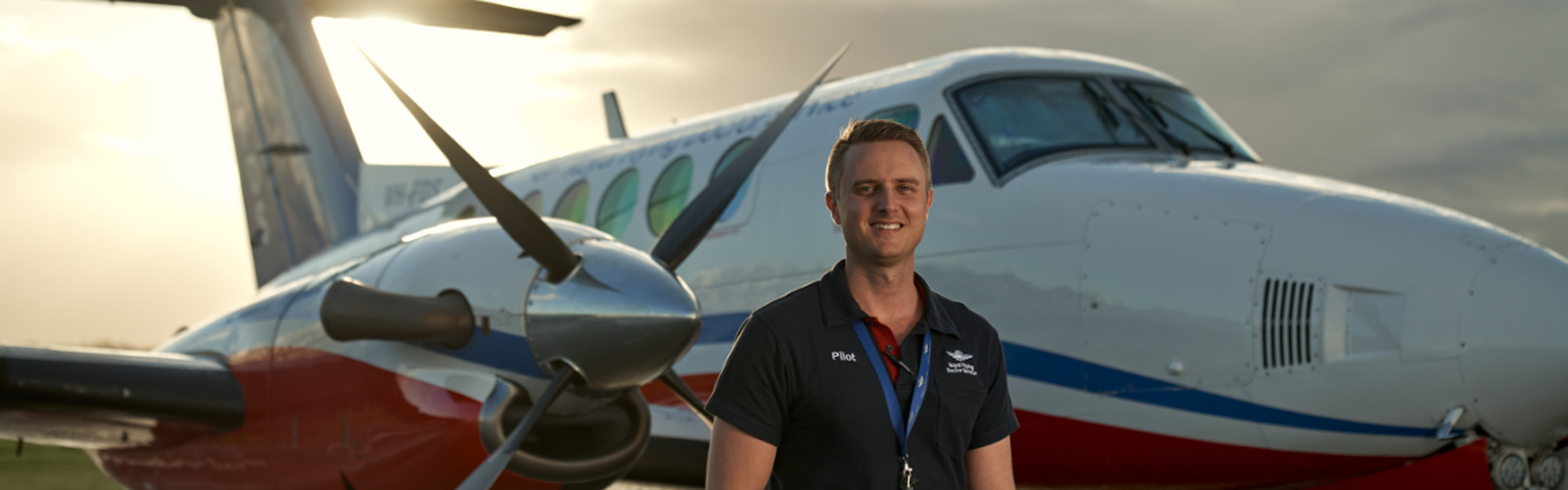 Elliott in front of RFDS aircraft 