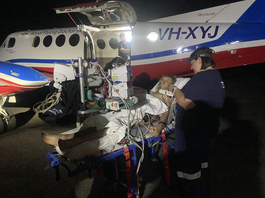 Jobe going into RFDS aircraft