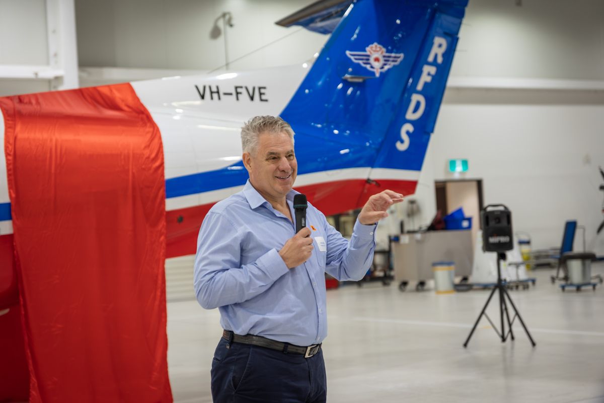 Stephen Ahrens speaking at the launch event 