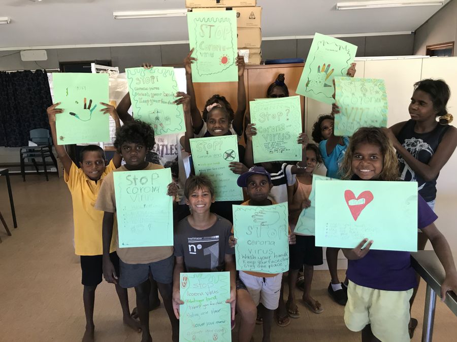 Yakanarra Community School students design Stop Coronavirus poster