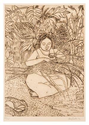 Image of Woman weaving