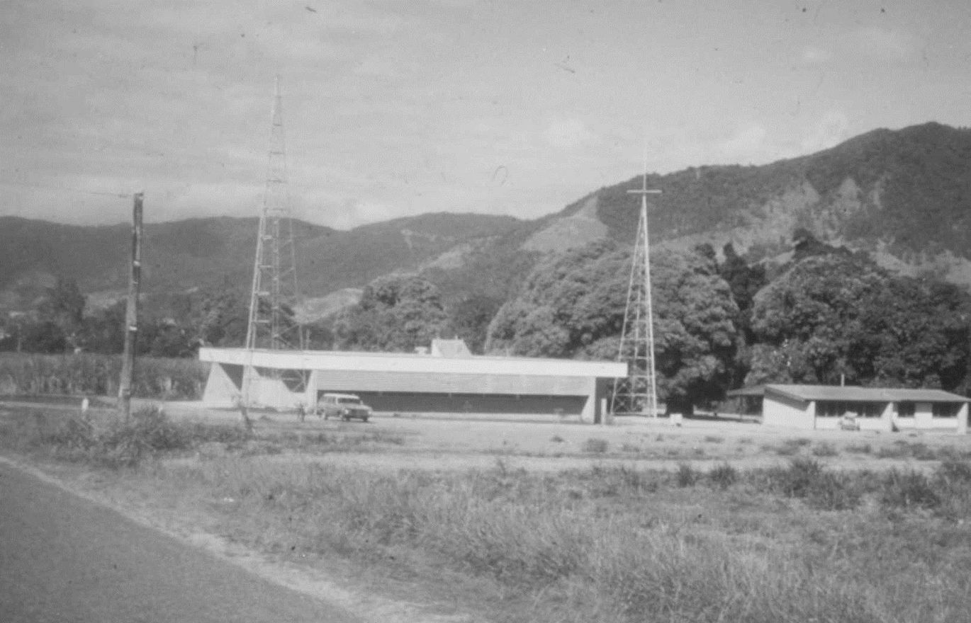 A black and white photo of the Cairns Base from early 1970s