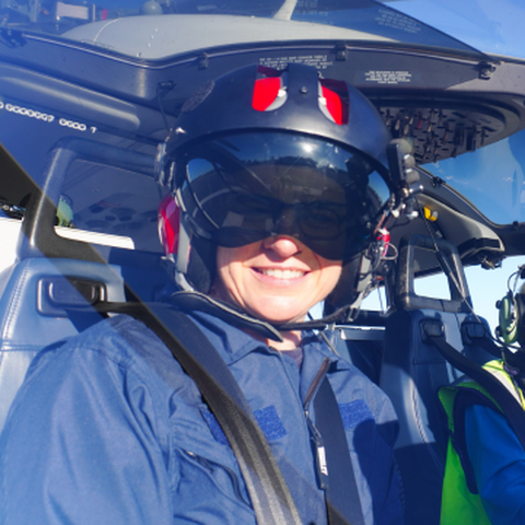 Heli pilot Elaine