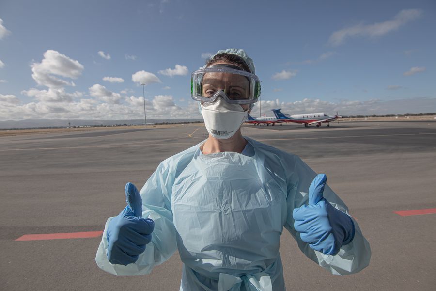 RFDS staff member in full PPE