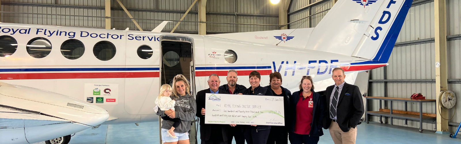 RFDS team being presented cheque