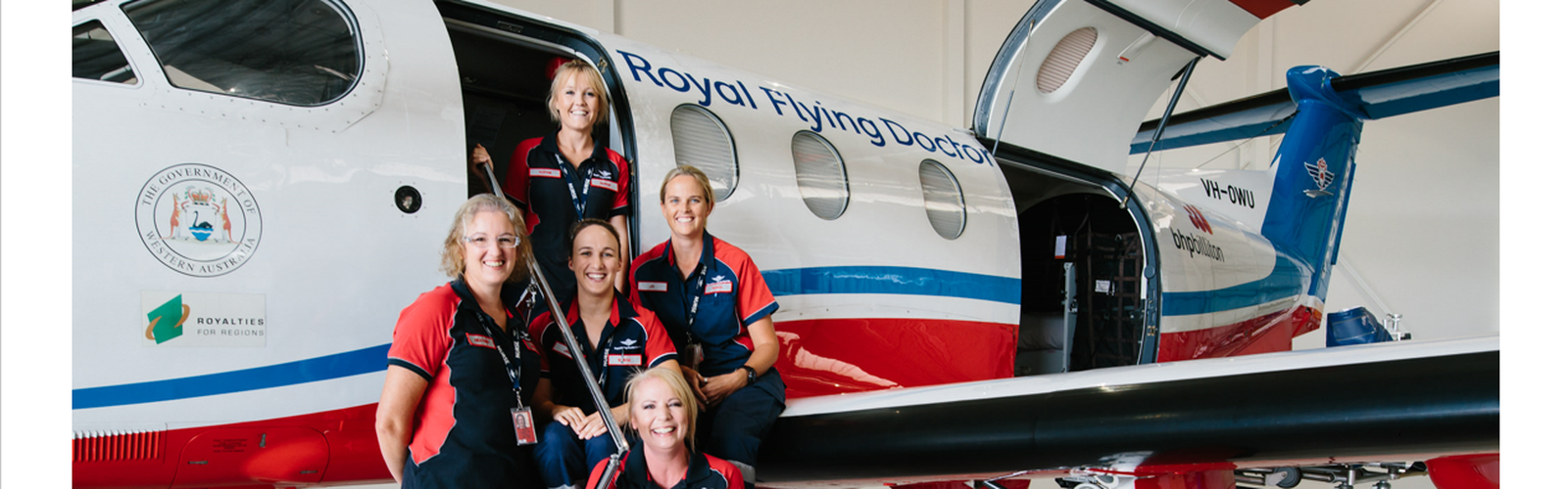 RFDS staff walking from the plane