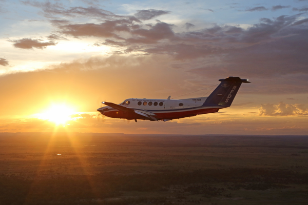 Aircraft with sunset