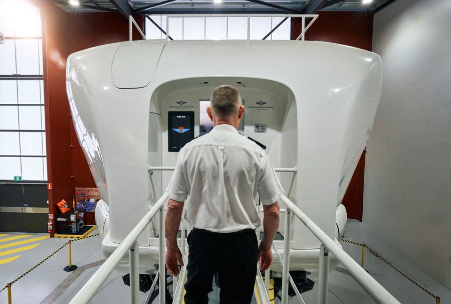 Shane walking into sim 