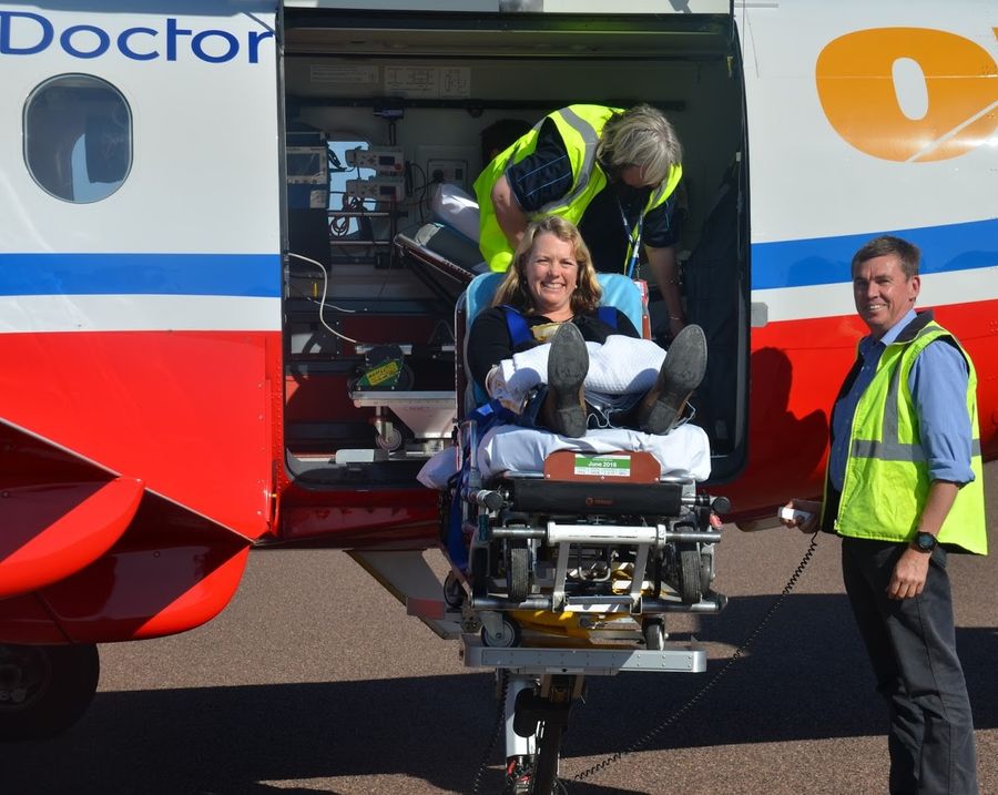 Annie was transported from Leigh Creek to Port Augusta by the RFDS