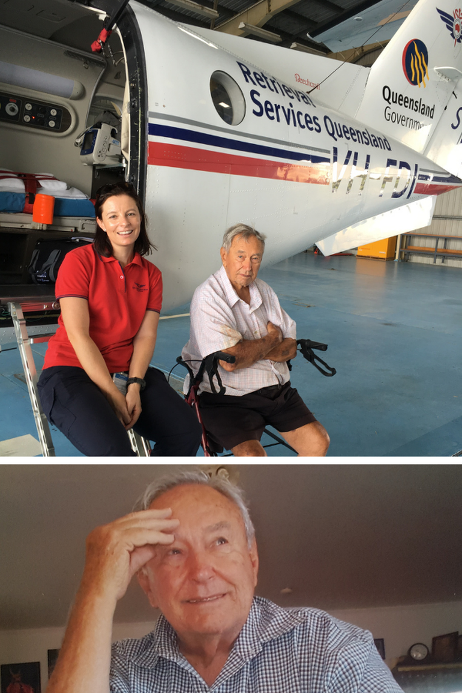 Rockhampton Flight Nurse Carolyn Overy with Ray Grace