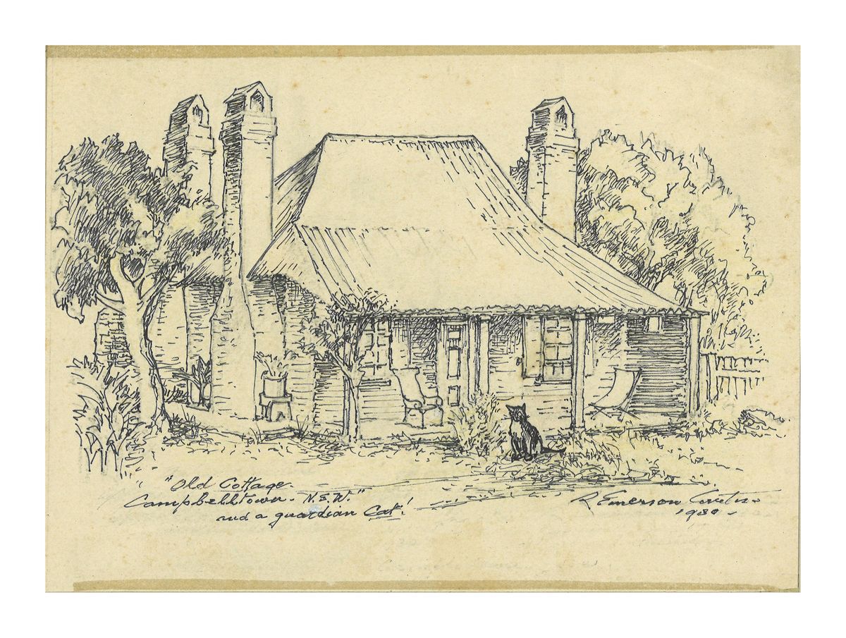 Image of Old cottage, Campbelltown, with guardian cat!