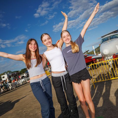 Three girls dancing