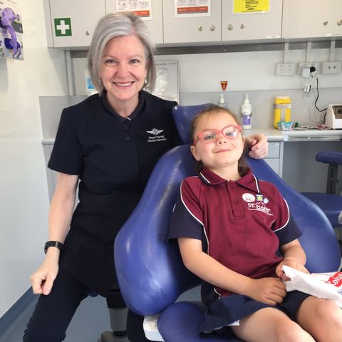 RFDS Tasmania dental team with student.