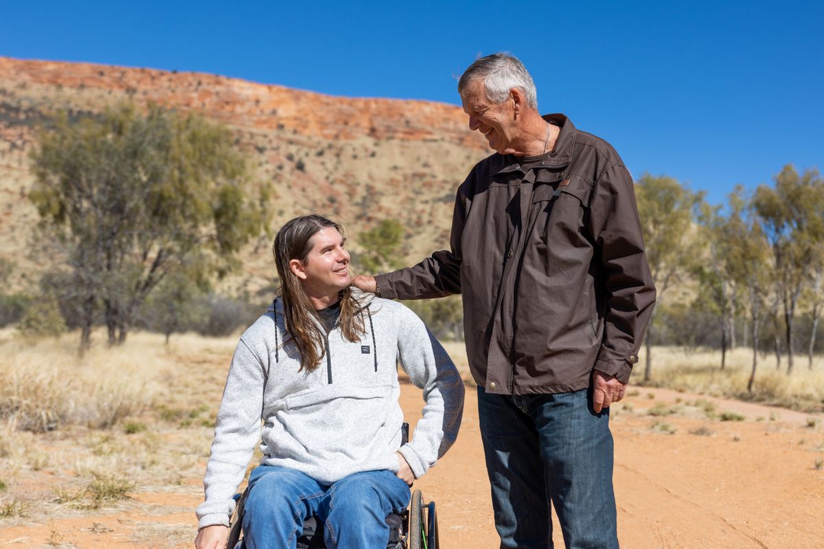 Alex Lawrie with his dad